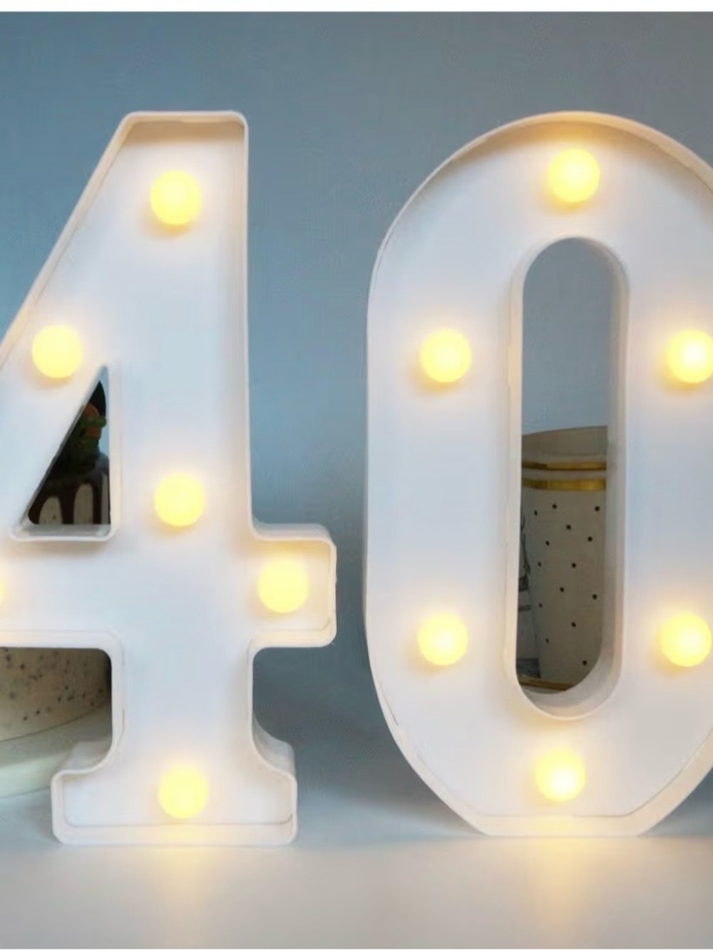 LED Marquee Number '40' Party Light - White